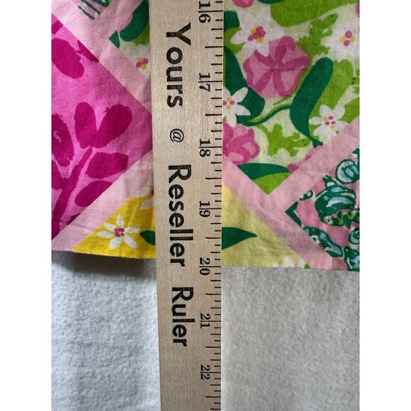 Vtg Lilly Pulitzer Patchwork Skirt 10 M Heart Pocket Tropical - Picture 8 of 8